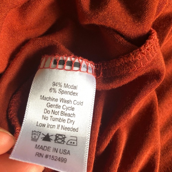 Amour Vert, Midi Modal Dress, Burnt Orange, XS - Picture 7 of 9